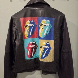 NWT Rolling Stones x Lucky Brand Leather Moto Jacket